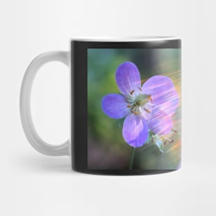 Delicate Purple Flower With Rainbow Lens Flare Mug